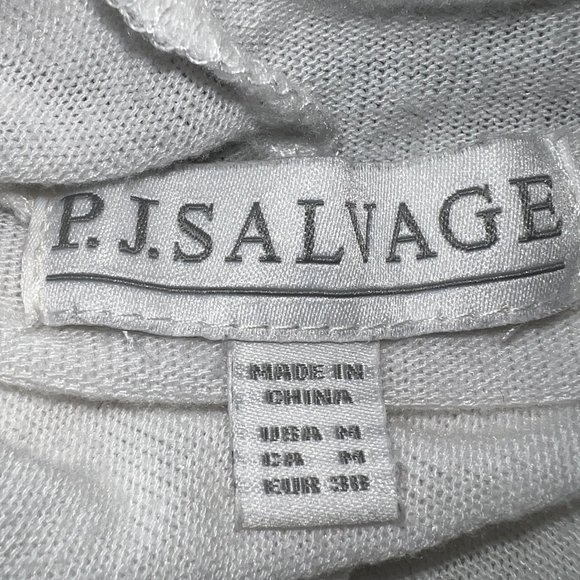 PJ SALVAGE White & Retro Striped Funnel Neck Drawstring Sweatshirt Size … - Picture 6 of 7